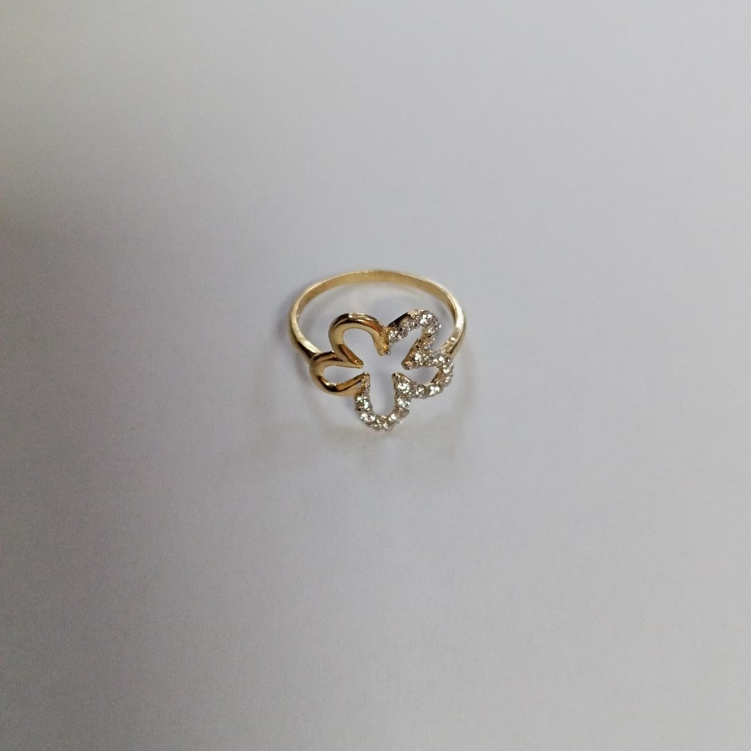 ANILLOS FIG FLOR CON CIRCONIAS 14K TALLA 7 1.4 GR (NUEVO)