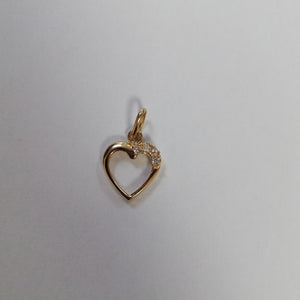 DIJE CORAZON CON CIRCONIAS 14K 1.4 GR (NUEVO)