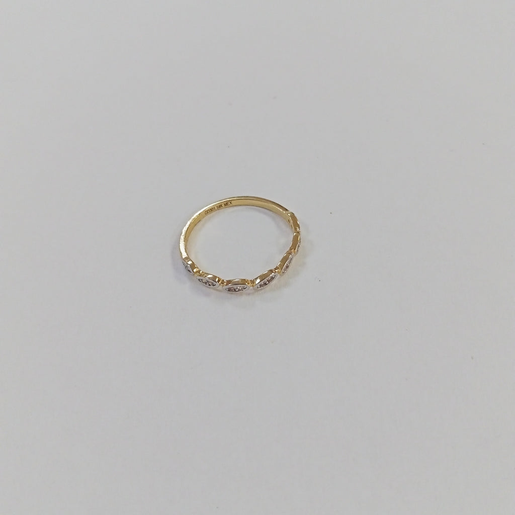 ANILLO ANILLITO FIG C CIRCONIAS 14K 6.5 TALLA 1.1 GR (NUEVO)