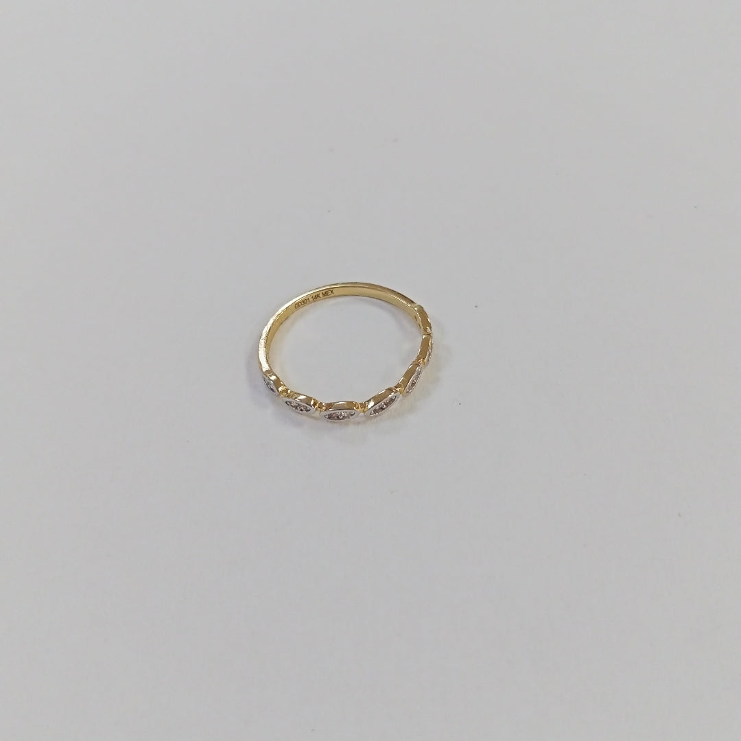 ANILLO ANILLITO FIG C CIRCONIAS 14K 6.5 TALLA 1.1 GR (NUEVO)