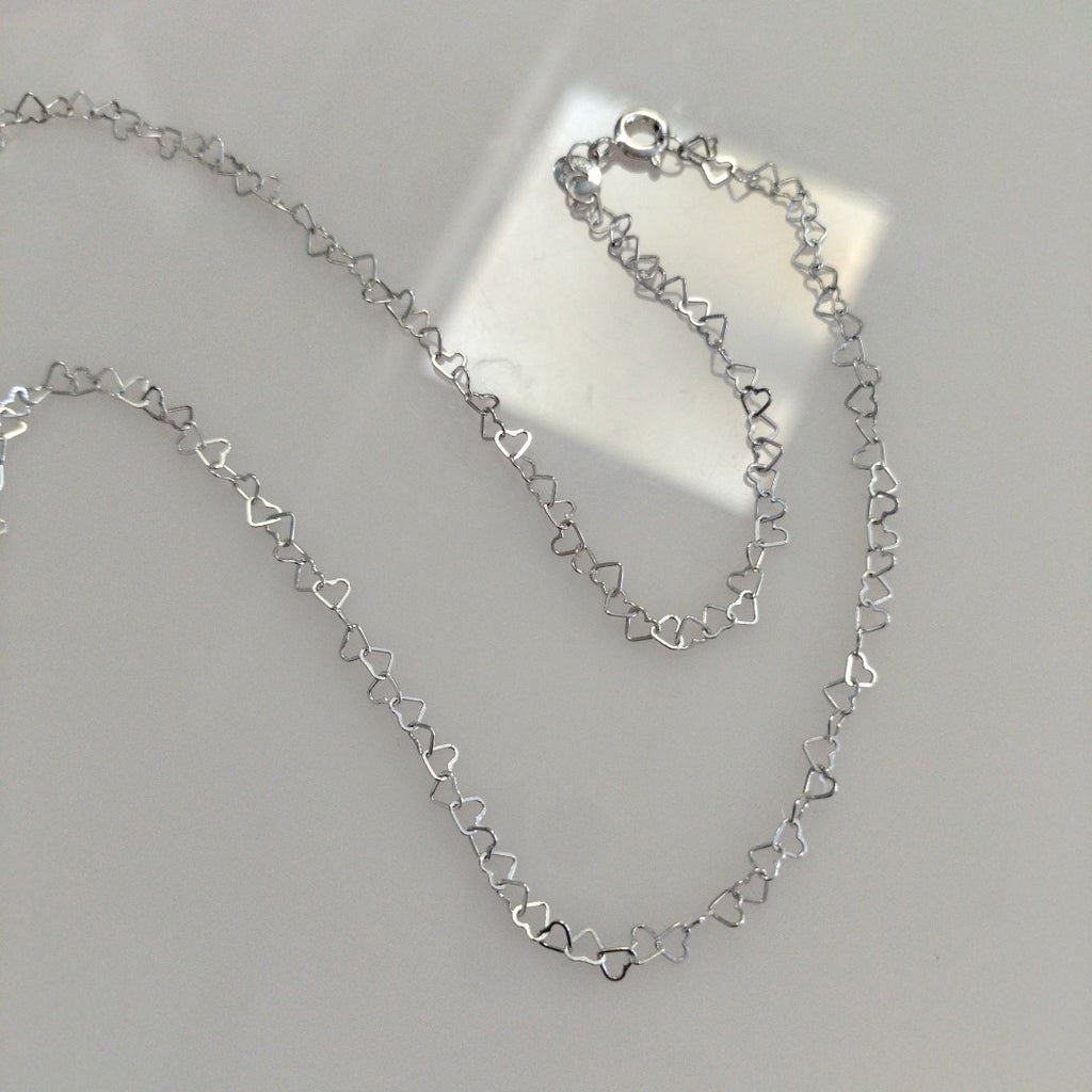 CADENA CORAZONES PLATA .925 60 CM 2.92 GR (NUEVO)