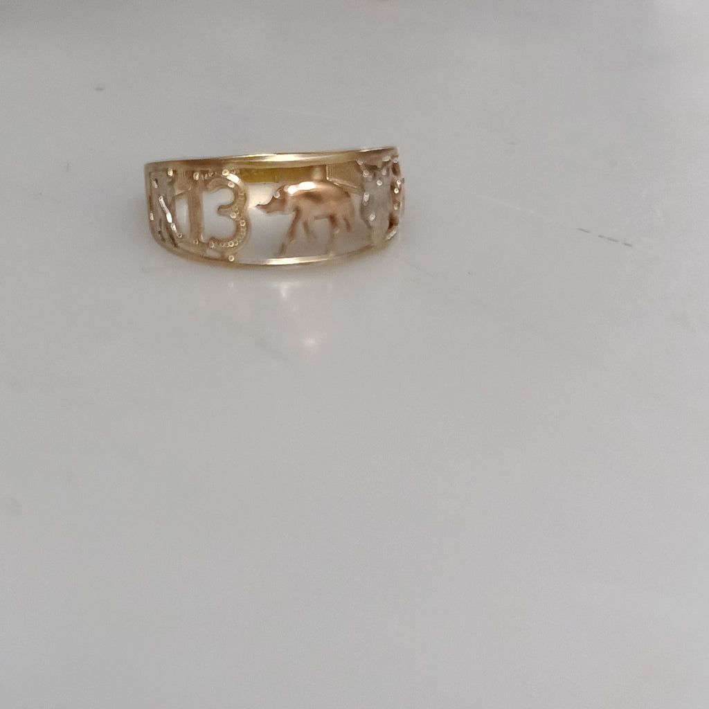 ANILLO CONMEMORATIVO ORO 14 K 1.8 GRMS (SEMINUEVO)