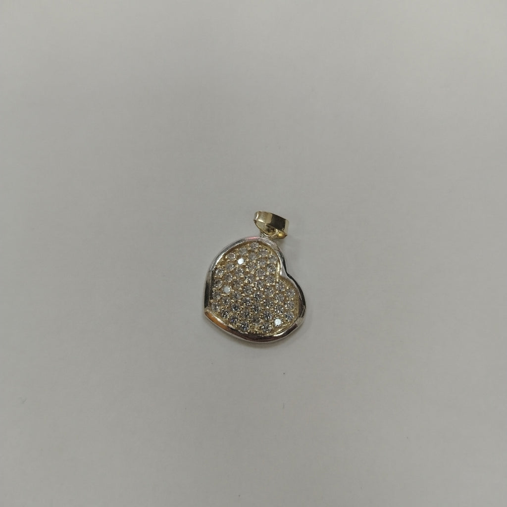 DIJE CORAZON CON CIRCONIAS 14K 1.8 GR (NUEVO)