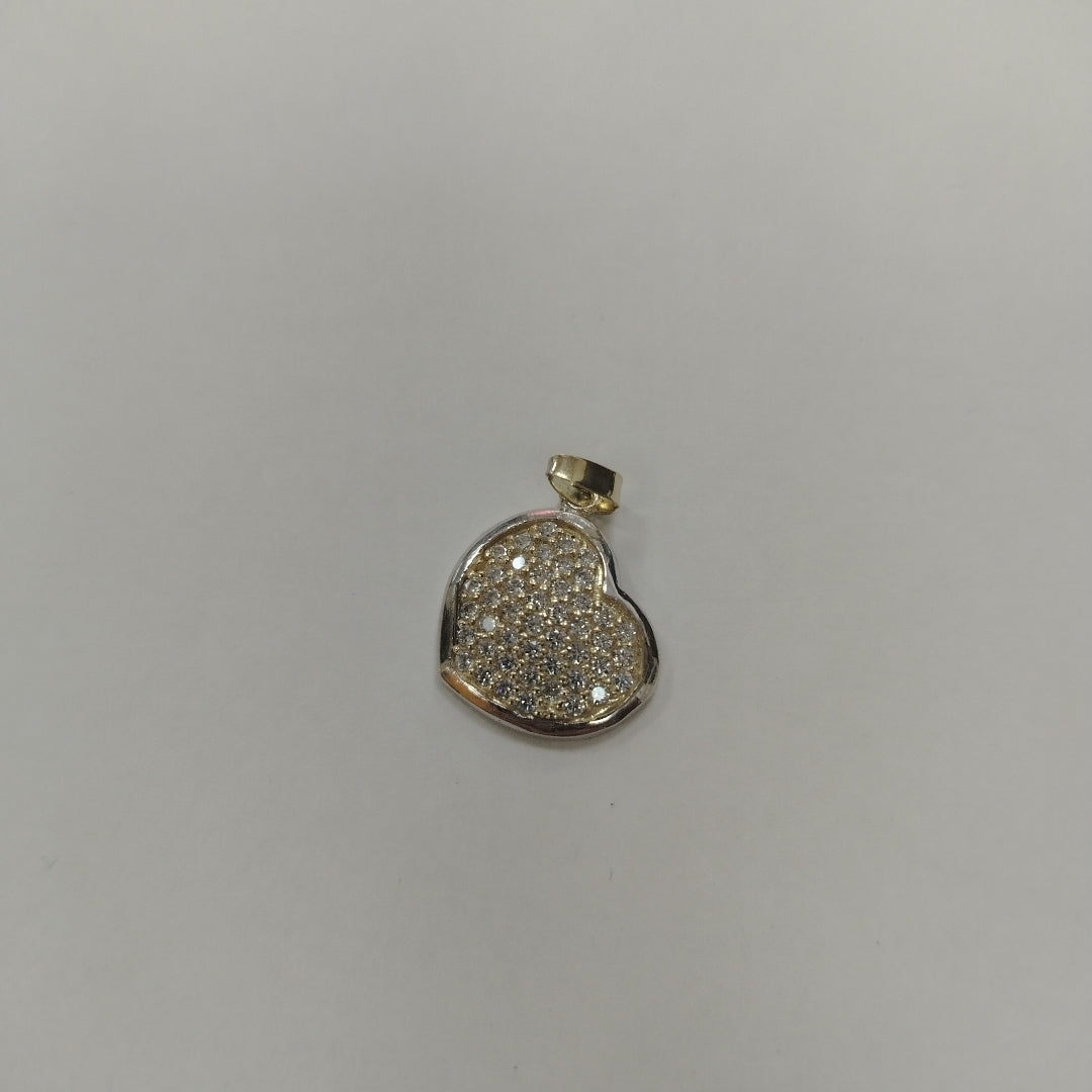 DIJE CORAZON CON CIRCONIAS 14K 1.8 GR (NUEVO)