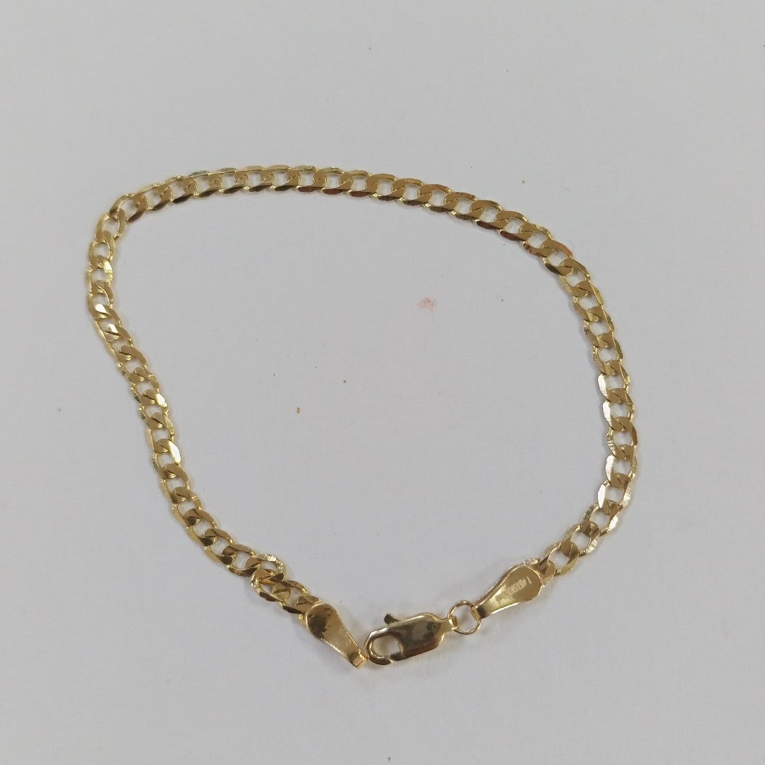 PULSERA TEJIDO BARBADA 14K 18 CM 3.2 GR (NUEVO)