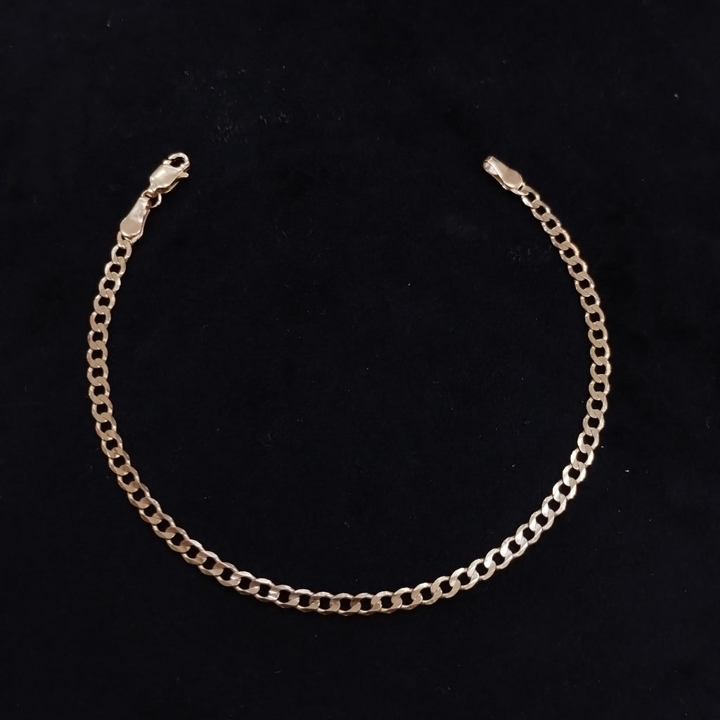 PULSERA TEJIDO BARBADA 14K 21 CM 3.6 GR (NUEVO)