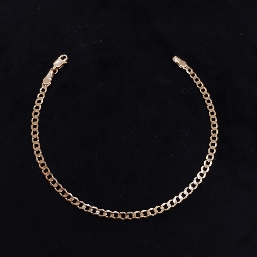 PULSERA TEJIDO BARBADA 14K 21 CM 3.6 GR (NUEVO)