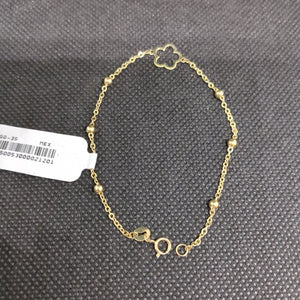 PULSERA TEJIDO ESPECIAL CON FLOR 14K 18 CM 1.6 GR (NUEVO)