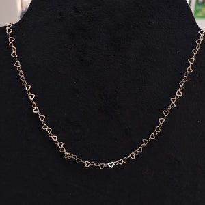 CADENAS TEJIDO CORAZONES ORO 10K 55 CM 2.7 GR (NUEVO)