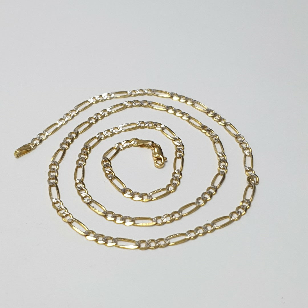 CADENAS TEJIDO 3X1 DIAMANTADO ORO 10K 50 CM 6 GR (NUEVO)