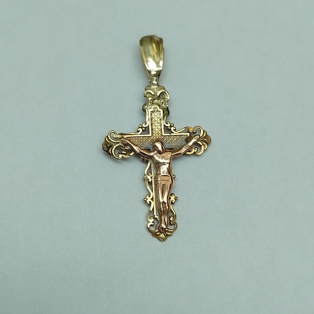 CRUCIFIJO ORO, ORO COMBINADO 10 K 1.5 GRMS (SEMINUEVO)