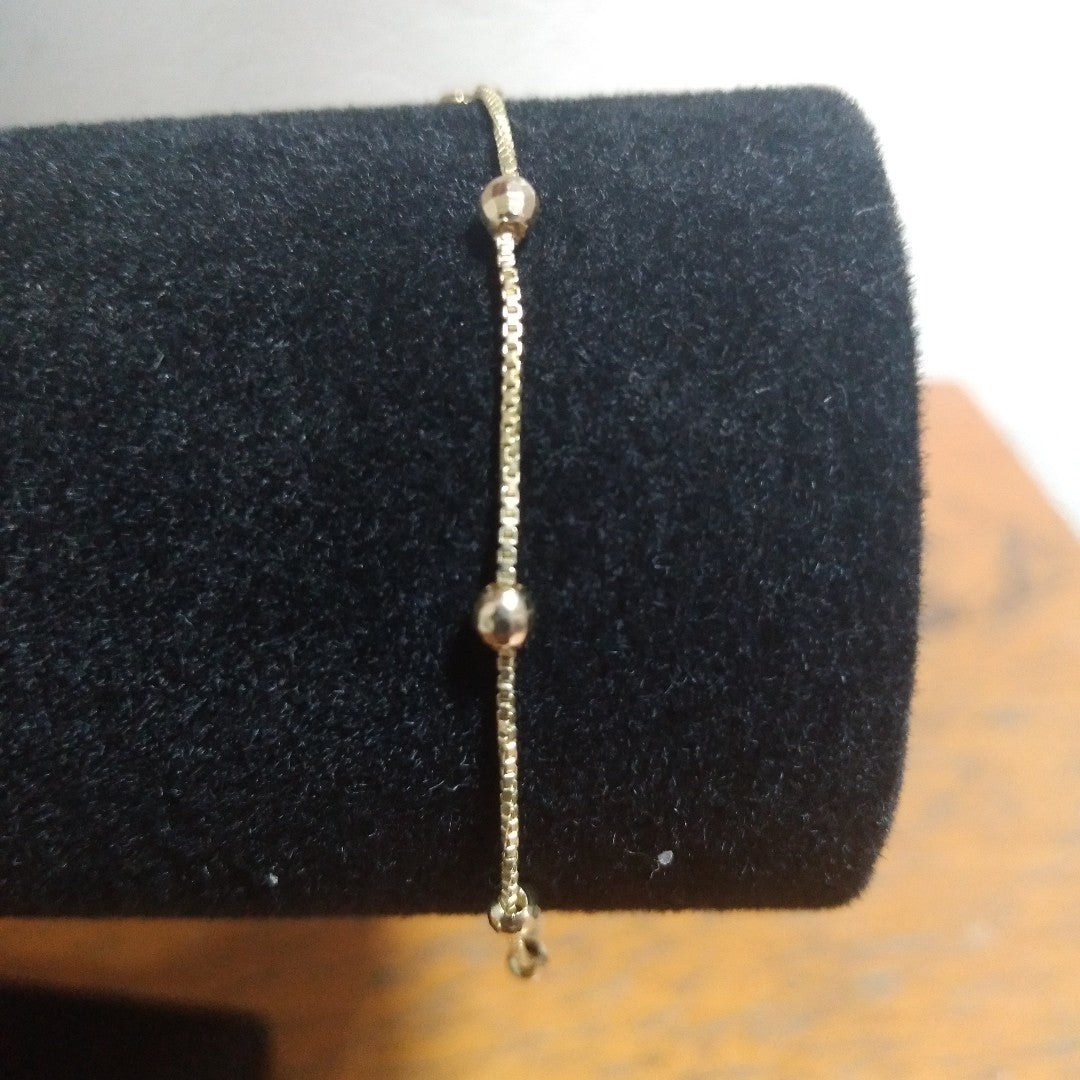 PULSERA ESPECIAL CON BOLITAS 14K 18 CM 1.4 GR (NUEVO)