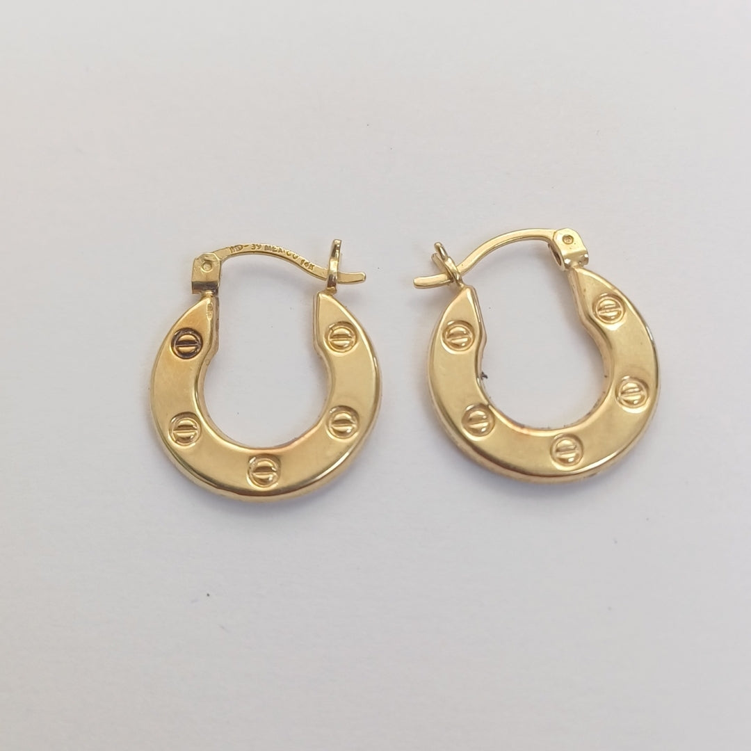 ARRACADAS PAR ORO 14 K 1.9 GRMS (SEMINUEVO)