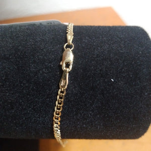 PULSERA TEJIDO BARBADA 14K 21 CM 2.3 GR (NUEVO)