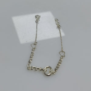 PULSERA TEJIDO LLAVE PLATA .925 18 CM 2.4 GR (NUEVO)