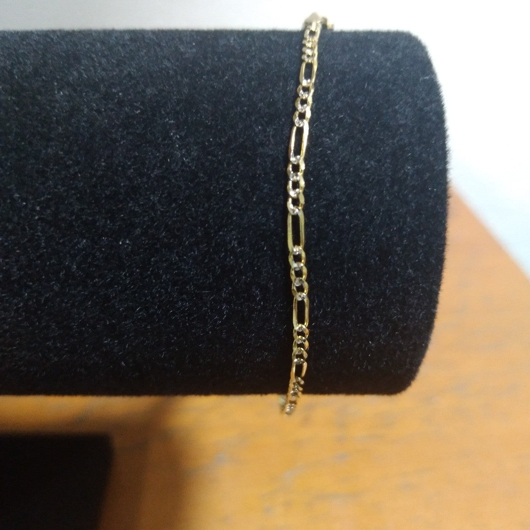 PULSERA 3X1 DIAMANTADA 14K 18 CM 1.5 GR (NUEVO)