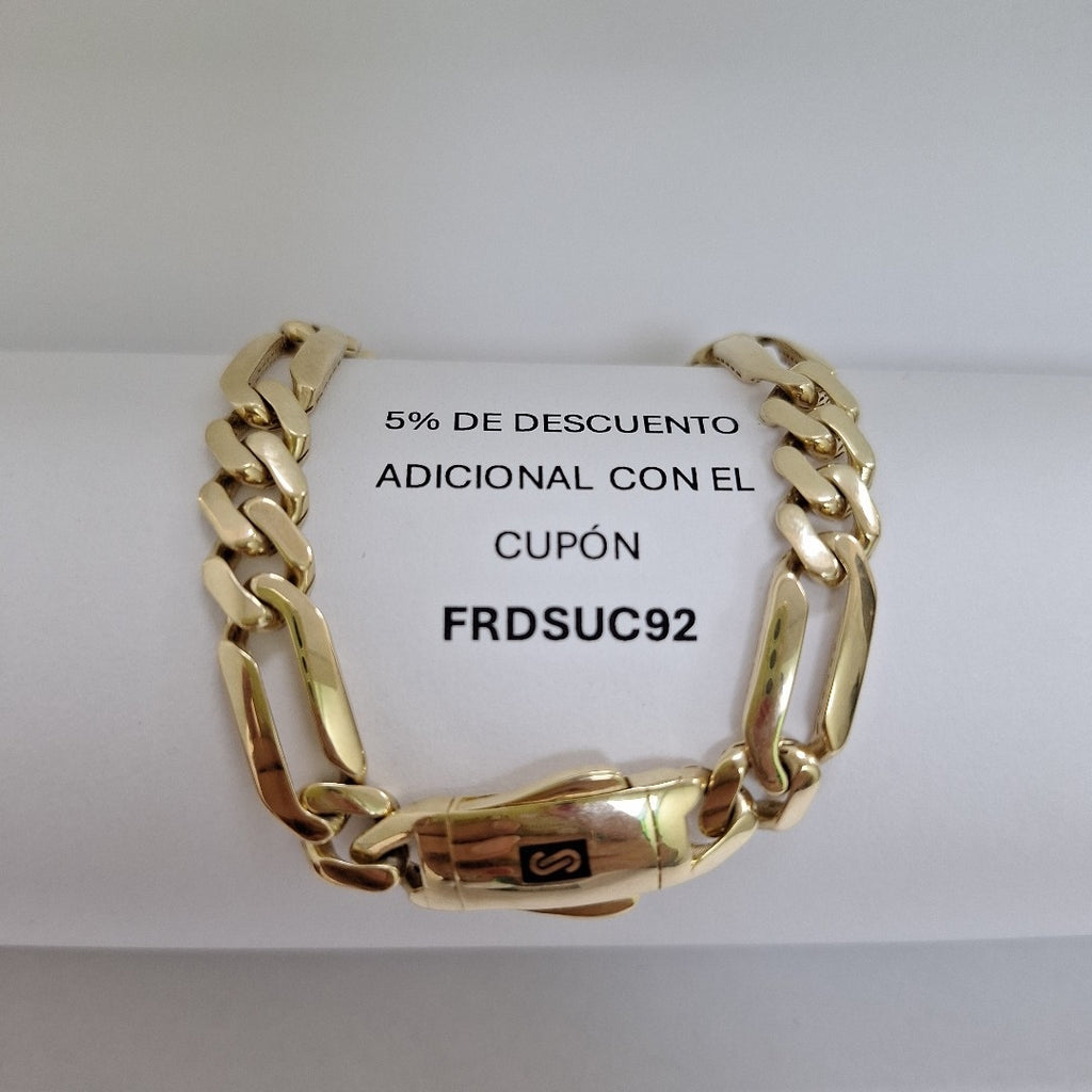 PULSERA CABALLERO MONACO ORO 14K 9.9 (NUEVO)