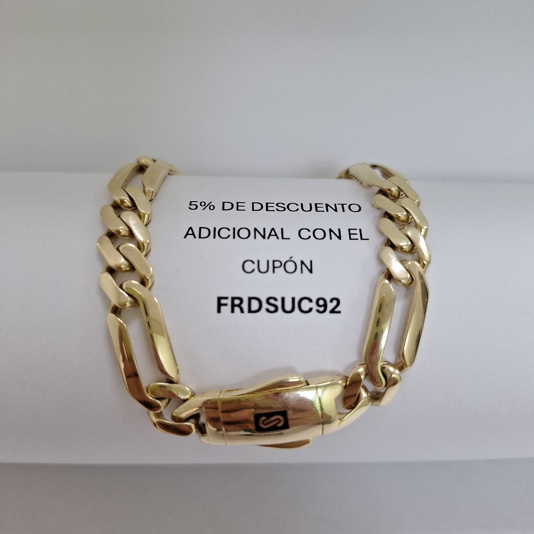 PULSERA CABALLERO MONACO ORO 14K 9.9 (NUEVO)