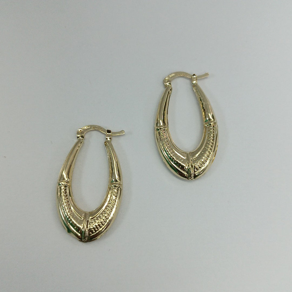 ARETES ARRACADAS ESTRIADAS 14K 2.6 GR (NUEVO)