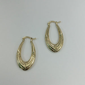 ARETES ARRACADAS ESTRIADAS 14K 2.6 GR (NUEVO)