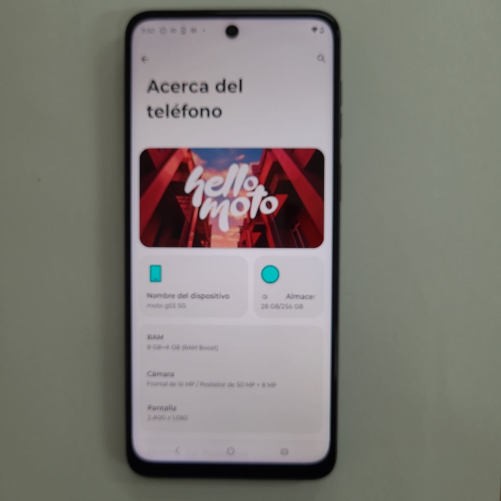 CELULAR MOTOROLA MOTO G55 5G XT2435-1(2024) 256 GB 8 GB RAM (SEMINUEVO)