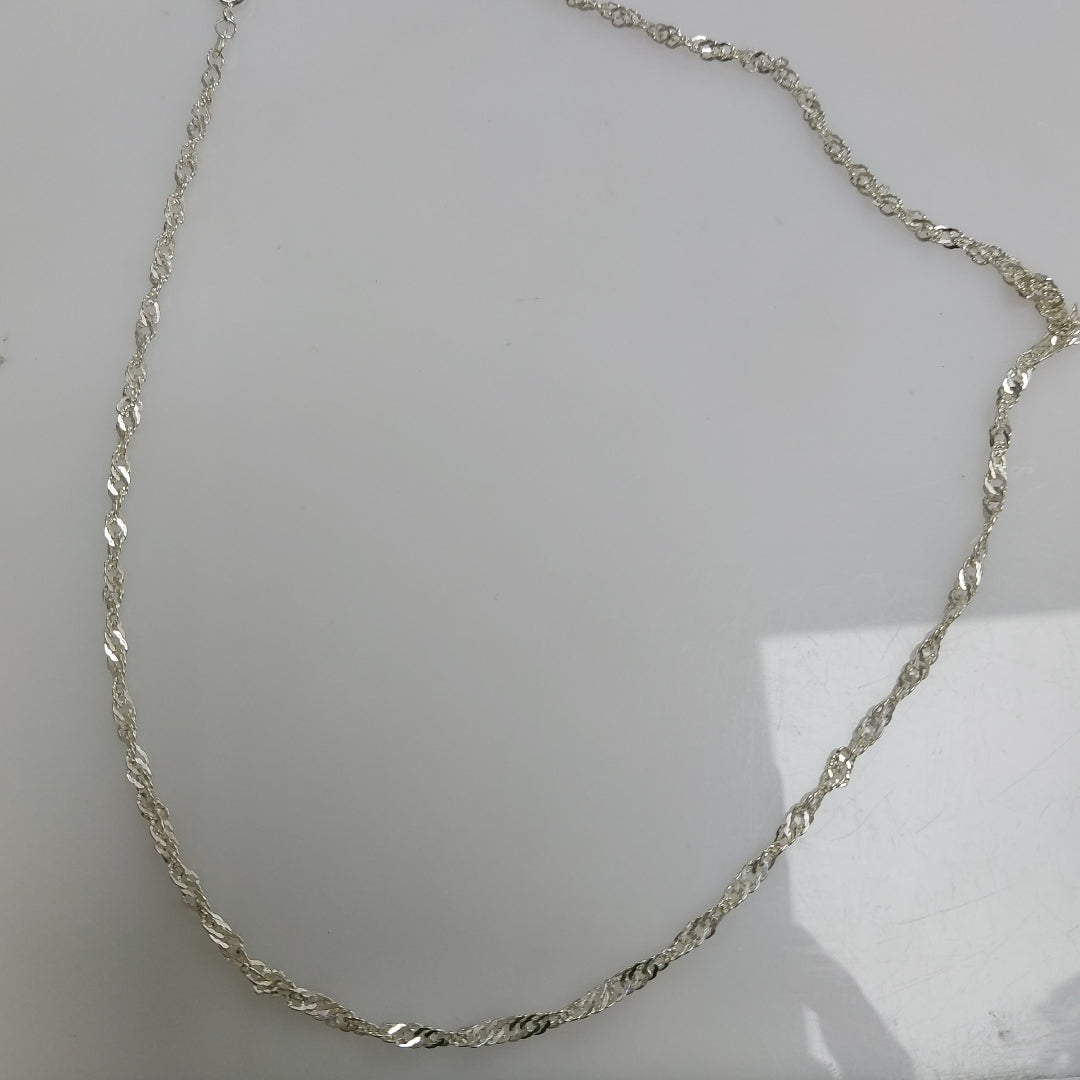 CADENA TEJIDO MEDIO TORZAL PLATA .925 55 CM 5.6 GR (NUEVO)