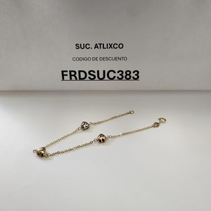 PULSERA ESP CON CORAZONES COMBINADOS 14K 18 CM 1.6 GR (NUEVO)