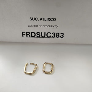ARETES HUGGIES OVALADA C CIRCONIAS 14K 2.5 GR (NUEVO)