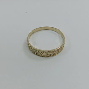 ANILLOS ARGOLLA DE LA SUERTE 10K TALLA 9 1.3 GR (NUEVO)