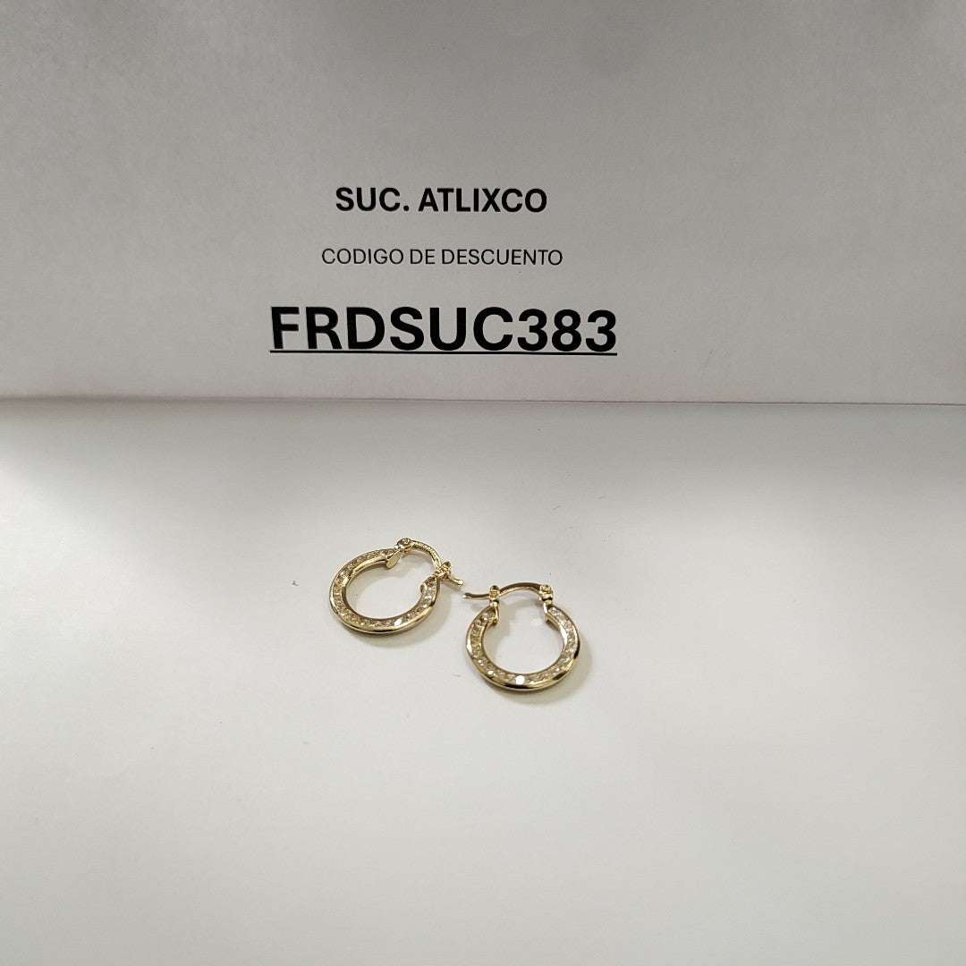 ARETES ARRACADAS CON CIRCONIAS 14K 2.3 GR (NUEVO)