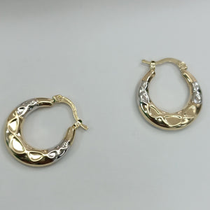 ARETES ARRACADAS COMBINADAS CON INFINITO 14K 2.3 GR (NUEVO)