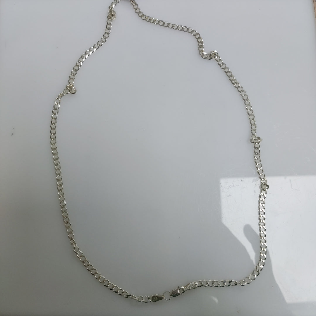 CADENA TEJIDO BARBADO PLATA .925 60 CM 12.7 GR (NUEVO)