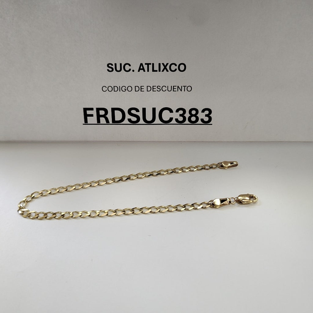 PULSERA TEJIDO BARBADA 14K 21 CM 3.8 GR (NUEVO)