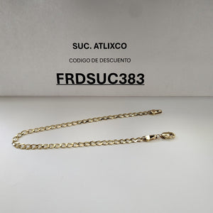 PULSERA TEJIDO BARBADA 14K 21 CM 3.8 GR (NUEVO)