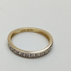 ANILLO ANILLITO C CIRCONIAS 14K 7 TALLA 2 GR (NUEVO)