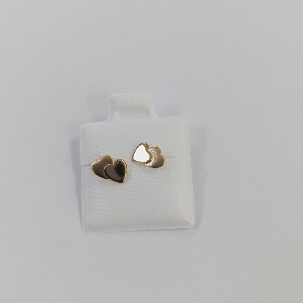 BROQUELES BROQUEL CORAZON DOBLE 14K 0.2171 GR (NUEVO)