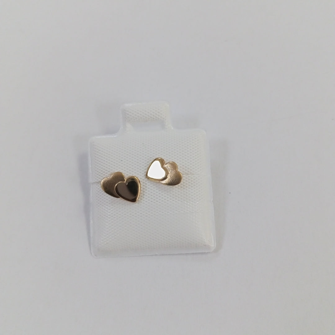 BROQUELES BROQUEL CORAZON DOBLE 14K 0.2171 GR (NUEVO)