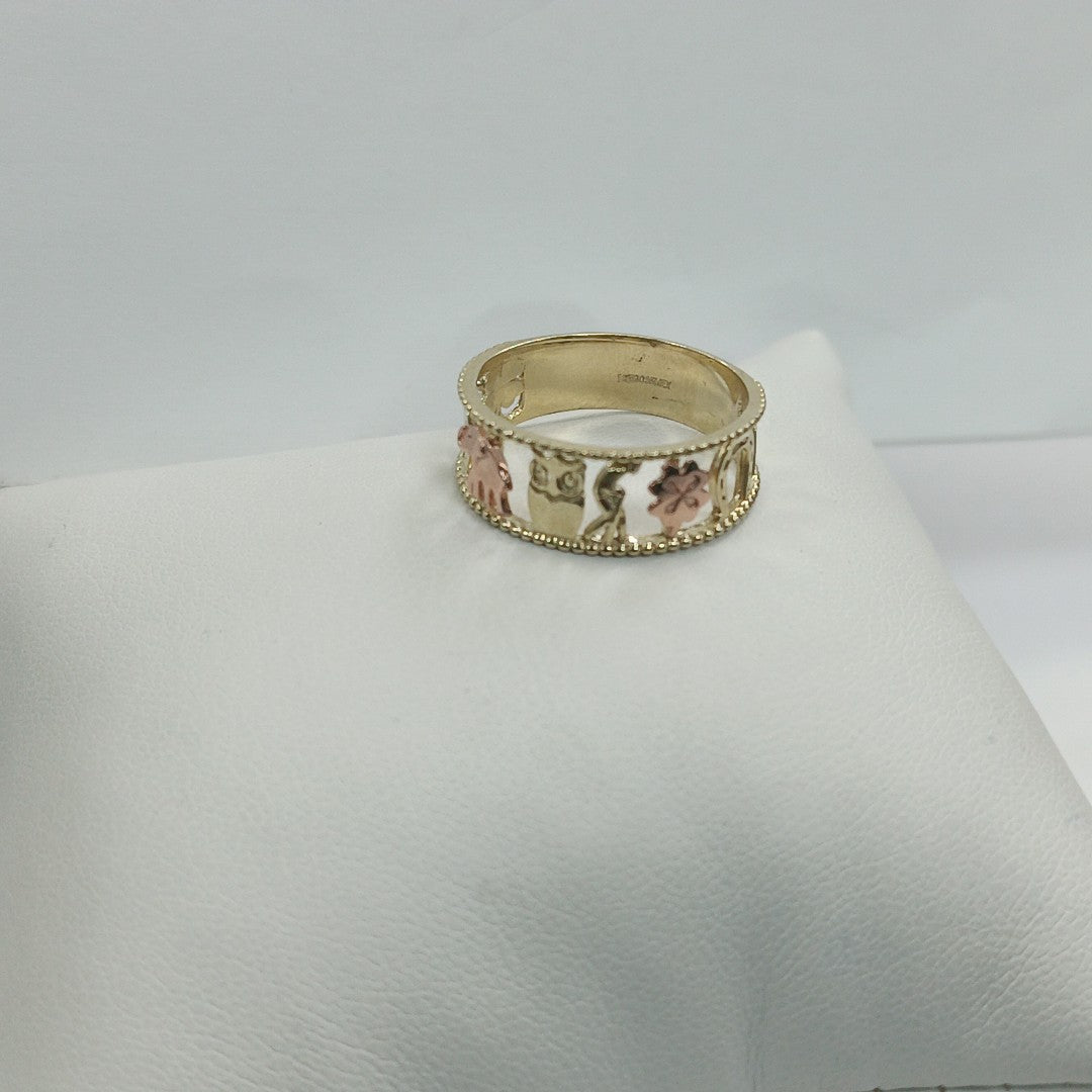 ANILLOS ARGOLLA DE LA SUERTE 10K TALLA 9 3 GR (NUEVO)