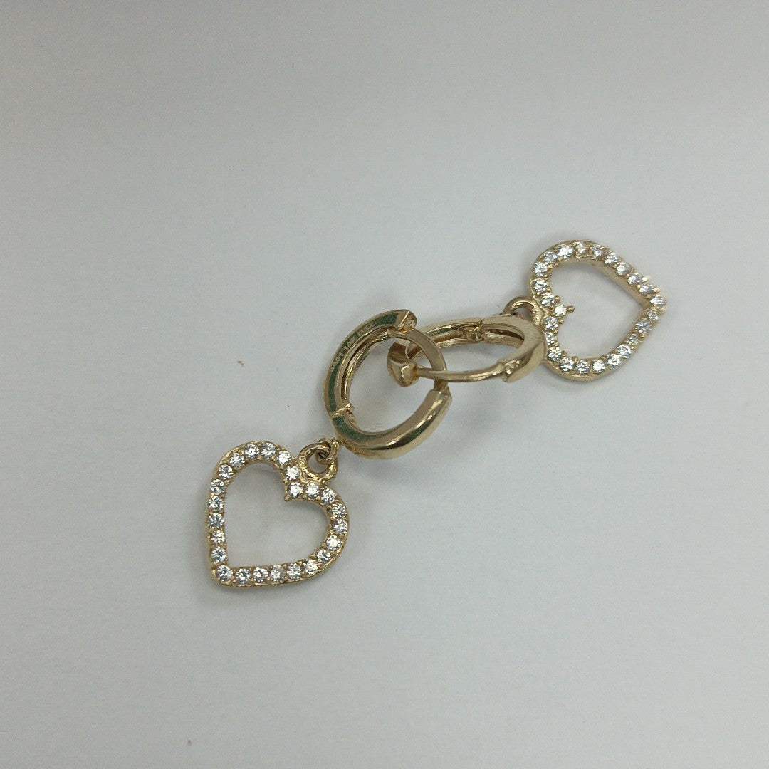 ARETES FIG CORAZON C CIRCONIAS 10K 2.5 GR (NUEVO)