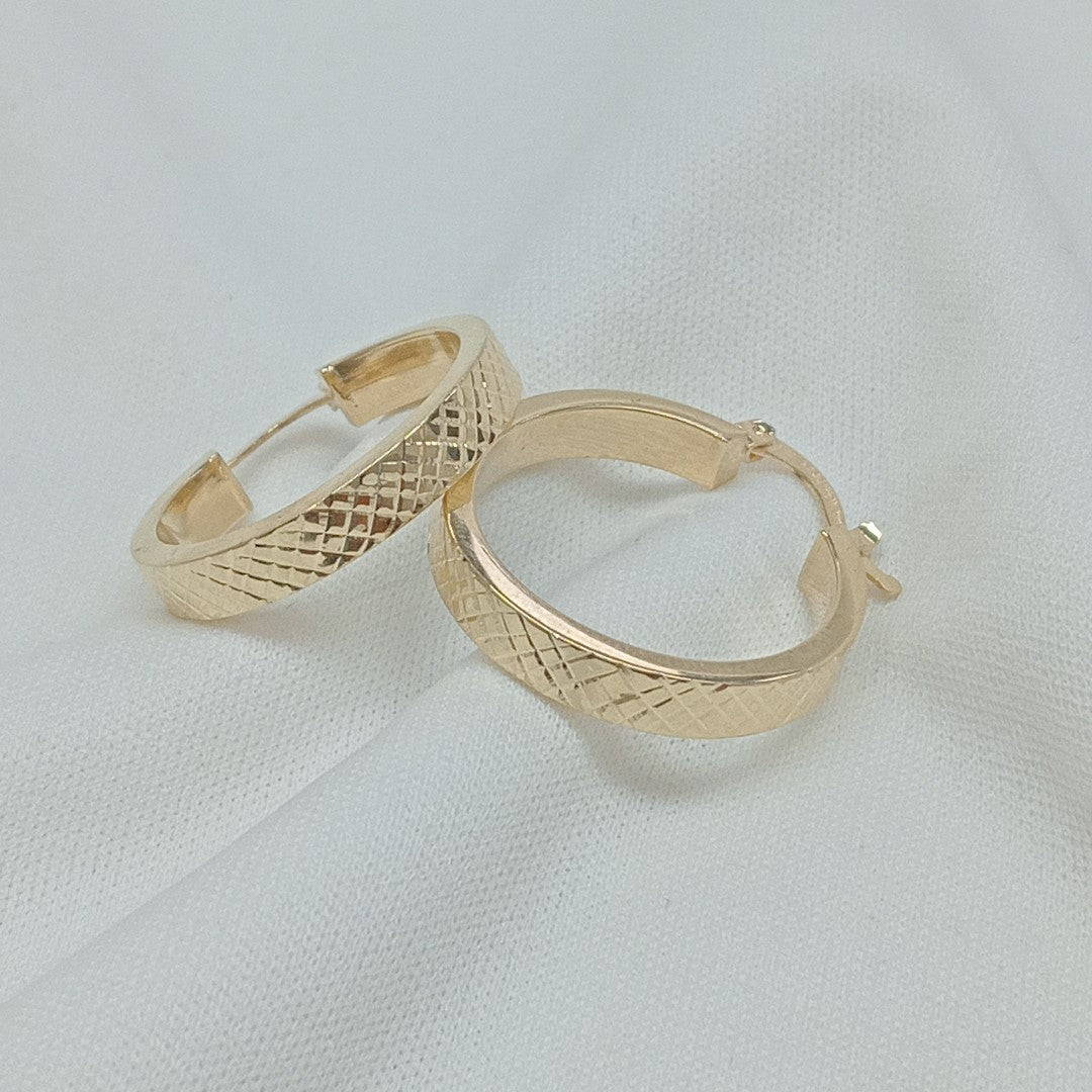 ARETES TEJIDO ARRACADAS FACETADAS 14K 2.9 GR (NUEVO)