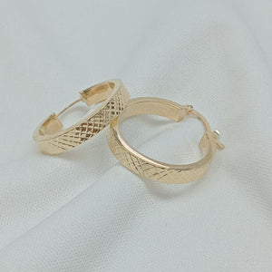 ARETES TEJIDO ARRACADAS FACETADAS 14K 2.9 GR (NUEVO)