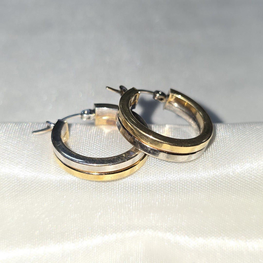ARRACADAS PAR ORO COMBINADO 14 K 3,70 GRMS (SEMINUEVO)