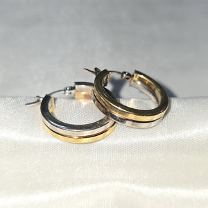 ARRACADAS PAR ORO COMBINADO 14 K 3,70 GRMS (SEMINUEVO)