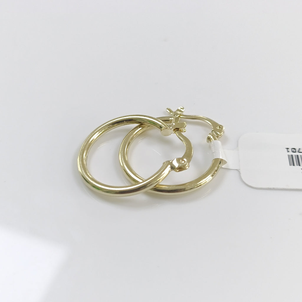 ARETES TEJIDO ARRACADAS LISAS 14K 1.2 GR (NUEVO)