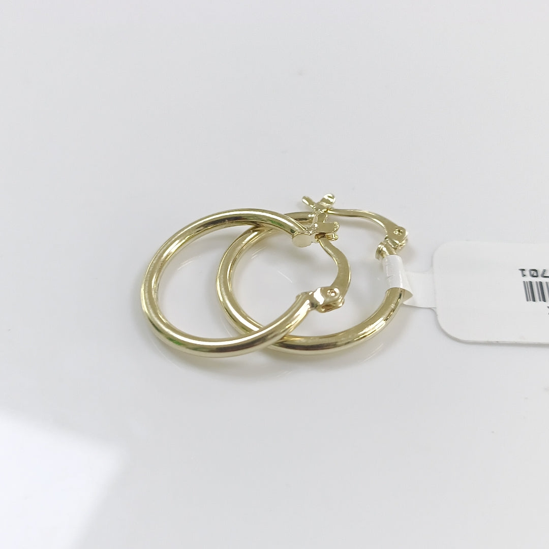 ARETES TEJIDO ARRACADAS LISAS 14K 1.2 GR (NUEVO)