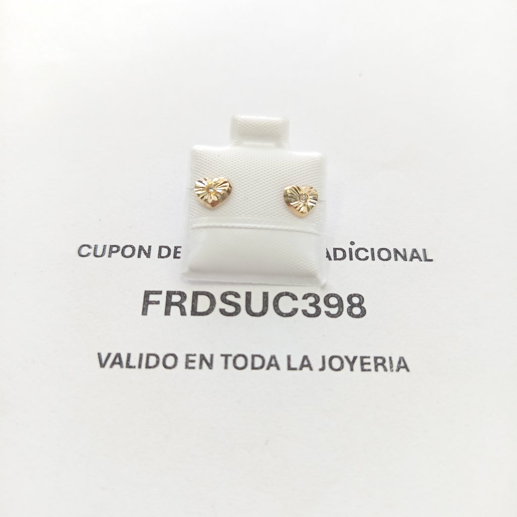 BROQUELES BROQUEL FIG CORAZON C CIRCONIA 14K 0.2603 GR (NUEVO)
