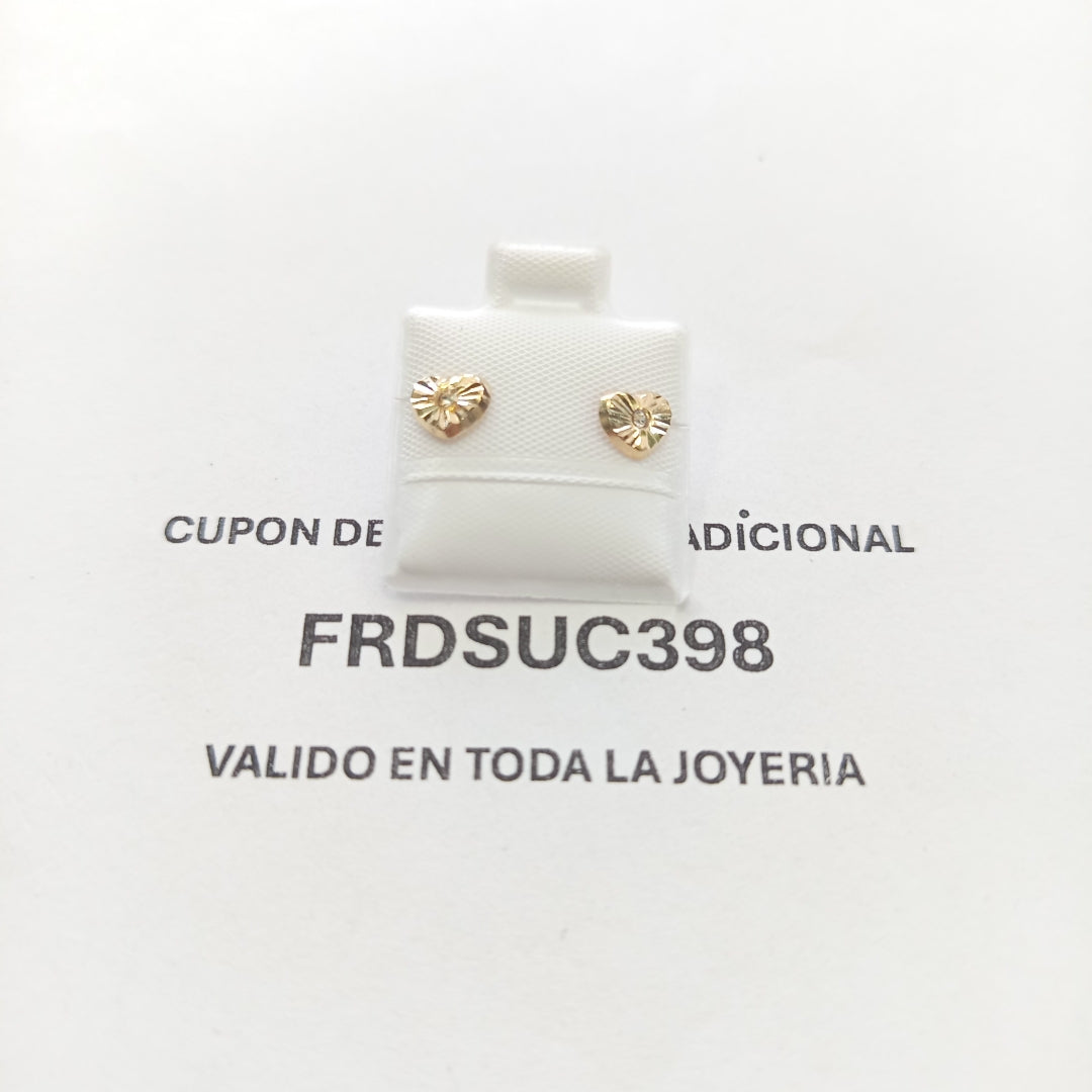 BROQUELES BROQUEL FIG CORAZON C CIRCONIA 14K 0.2603 GR (NUEVO)