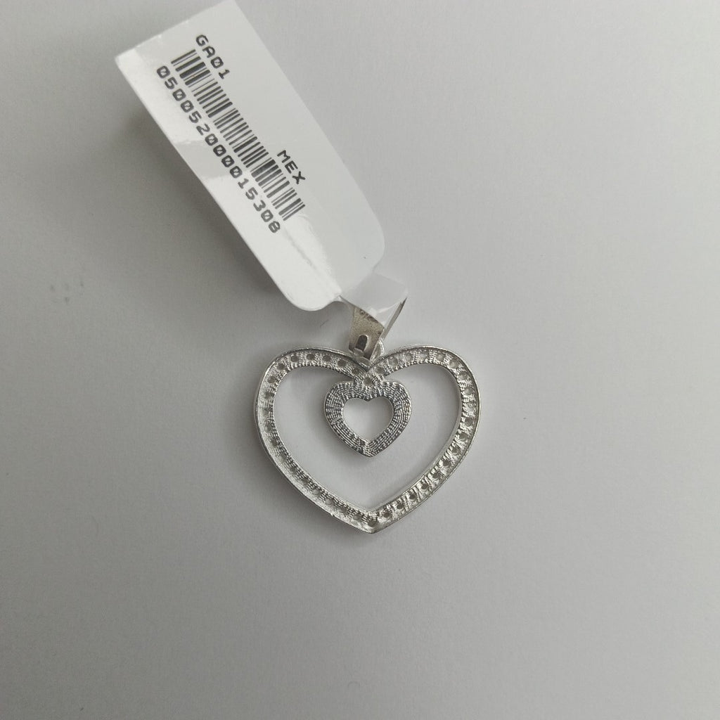 DIJE CORAZON C/CIRCONIAS PLATA .925 2.7 GR (NUEVO)
