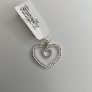 DIJE CORAZON C/CIRCONIAS PLATA .925 2.7 GR (NUEVO)