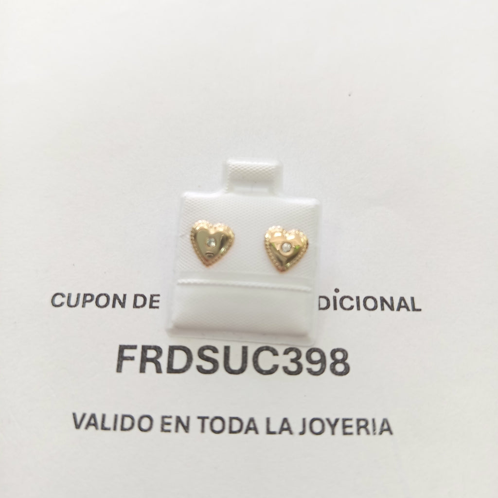 BROQUELES BROQUEL FIG CORAZON C CIRCONIA 14K 0.2614 GR (NUEVO)